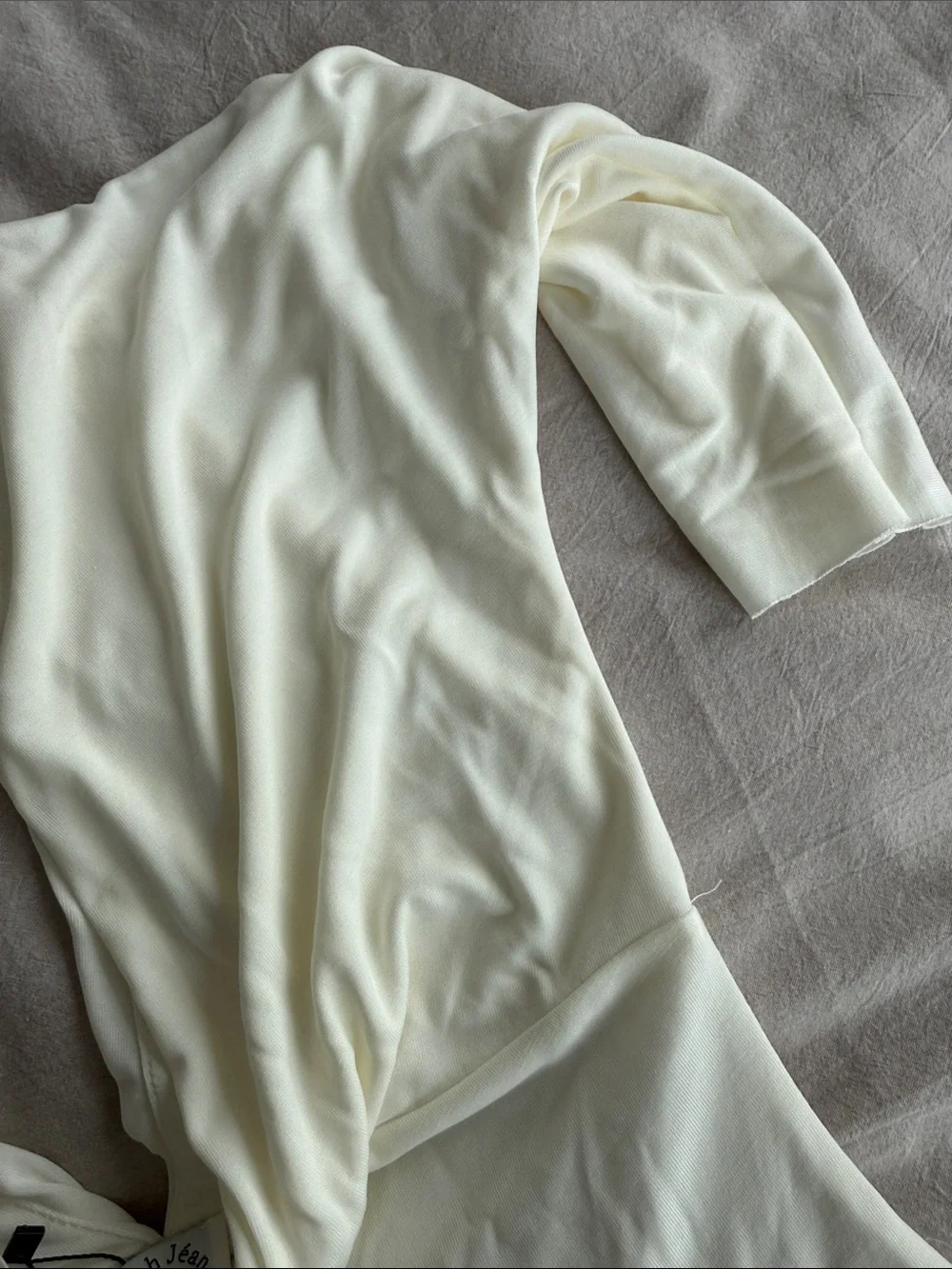 With Jean Cream Draped V-Neck Top - Picture 3 of 3